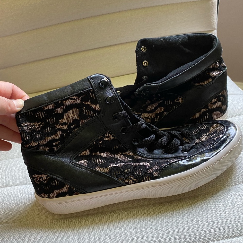 Rebecca minkoff lace high top sneakers